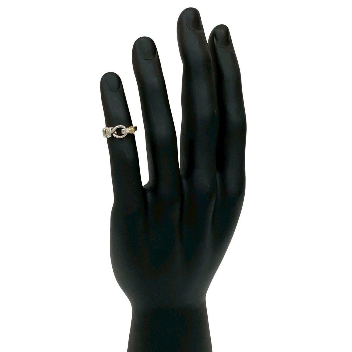 Tiffany & Co Flat Wire Ring Hook Eye 925 Sterling Silver 18k Yellow Gold — view 2