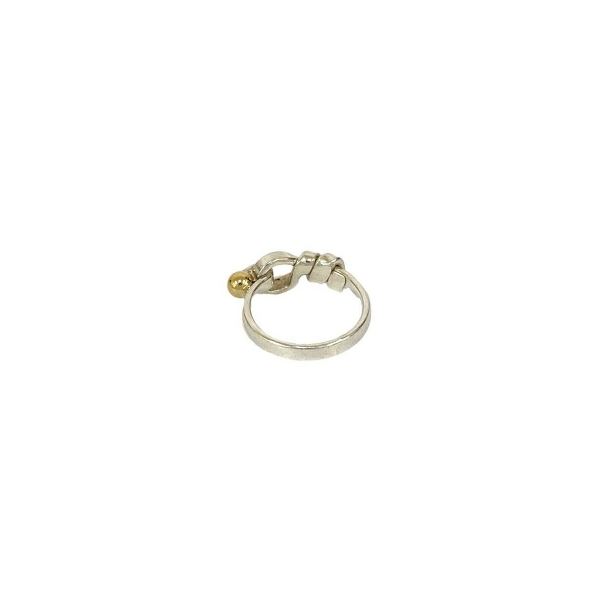 Tiffany & Co Flat Wire Ring Hook Eye 925 Sterling Silver 18k Yellow Gold — view 7