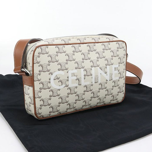 Celine Triomphe Canvas Crossbody Shoulder Bag PVC Ladies