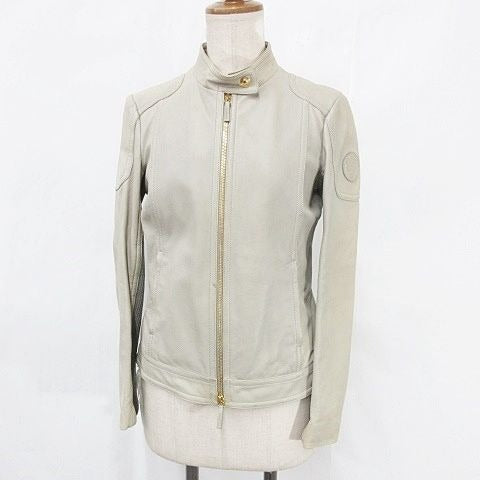 Gucci Jacket Riders Leather Single Stand Collar Zip Up