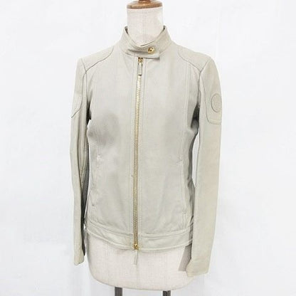 Gucci Jacket Riders Leather Single Stand Collar Zip Up
