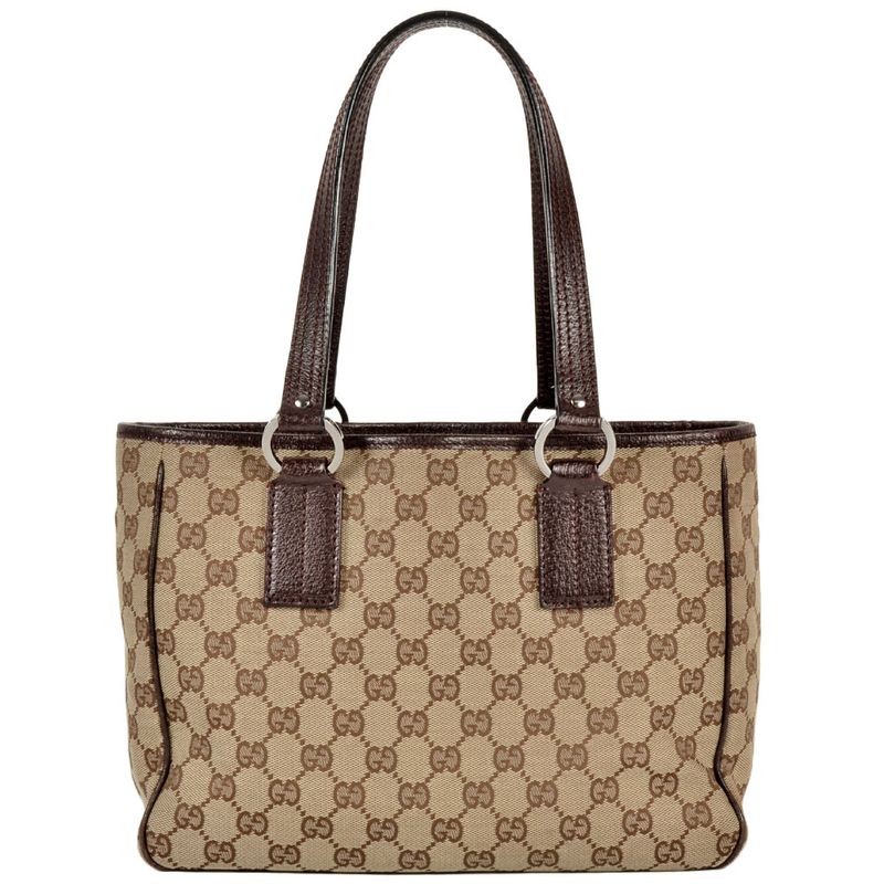 Gucci Tote Bag GG Canvas Leather 113019 Beige Women