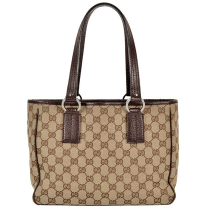 Gucci Tote Bag GG Canvas Leather 113019 Beige Women