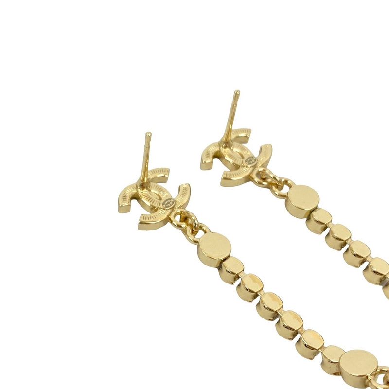 Chanel Perfume Bottle Swing Earrings Coco Mark Fake Pearl 23BS