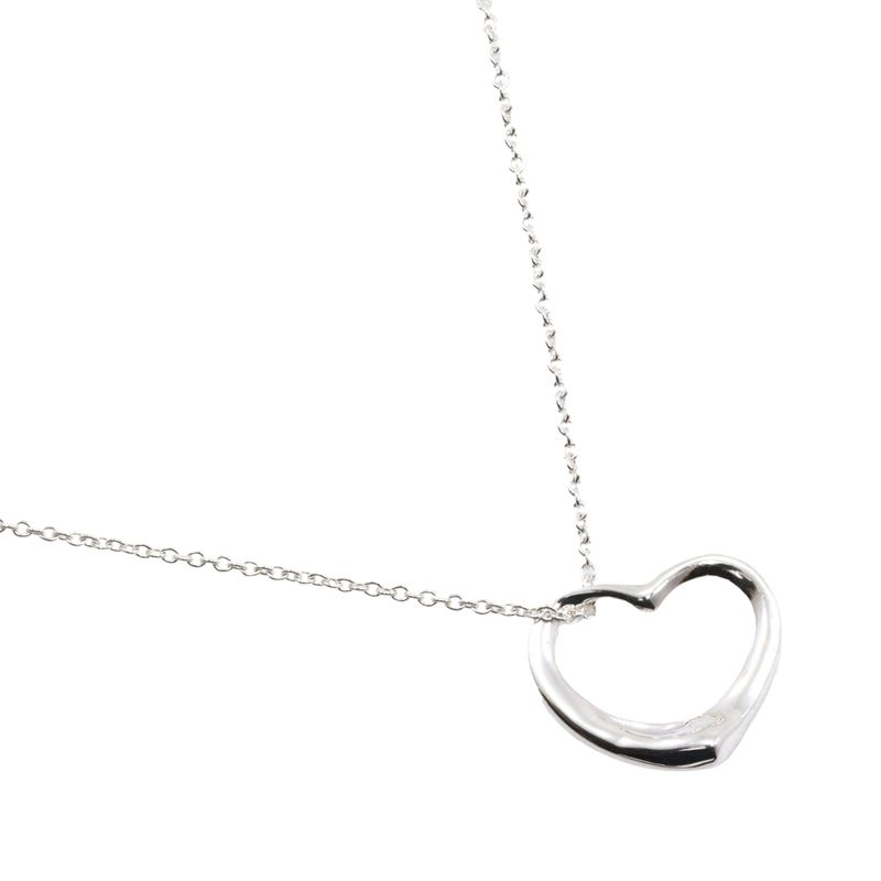 Tiffany & Co Open Heart Elsa Peretti 925 Silver Ladies 4.2g Necklace