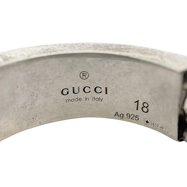 Gucci Ring Silver Green 6787118183 Never Used Excellent Condition