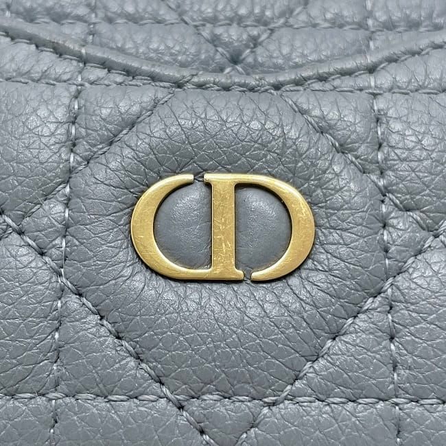 Christian Dior Coin Case Blue Lady Dior Excellent Condition Leather
