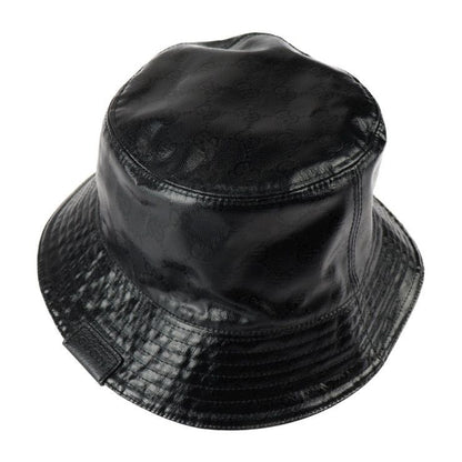 Gucci Hat Nylon Cotton Black GG Crystal Bucket