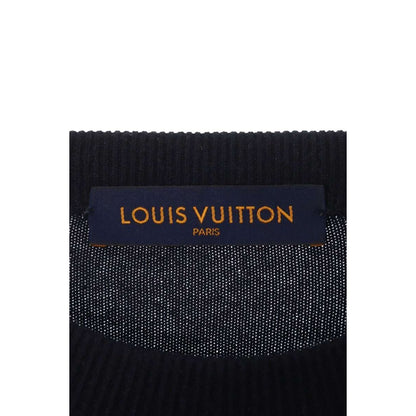 Louis Vuitton Monogram Sleeve Cashmere Blend Crew Sweater Navy Blue — view 3