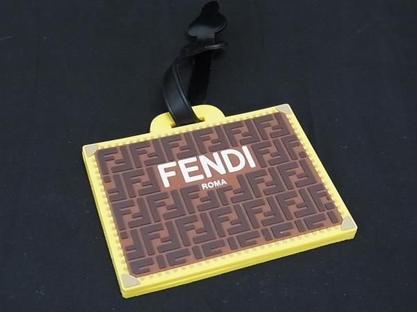 Fendi Zucca Pattern Bag Motif Name Tag Name Tag Charm Brown And