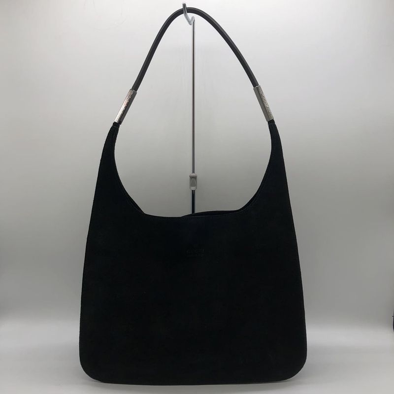 Gucci 001 3167 Shoulder Bag Handbag Suede Black Ladies Men Fashion Vintage