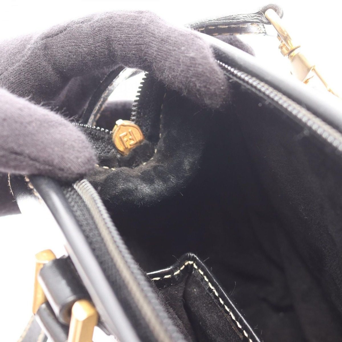 Fendi Handbag Black Leather 2-Way Shoulder — view 5