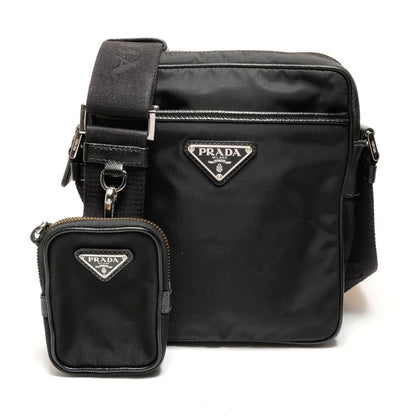 Prada Shoulder Bag Nylon Saffiano Leather