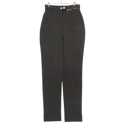 Gucci Pants Era GG Button Zipper Pocket Stretch Tapered Dark Brown