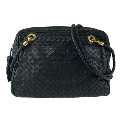 Bottega Veneta Intrecciato Black Gold Shoulder Bag