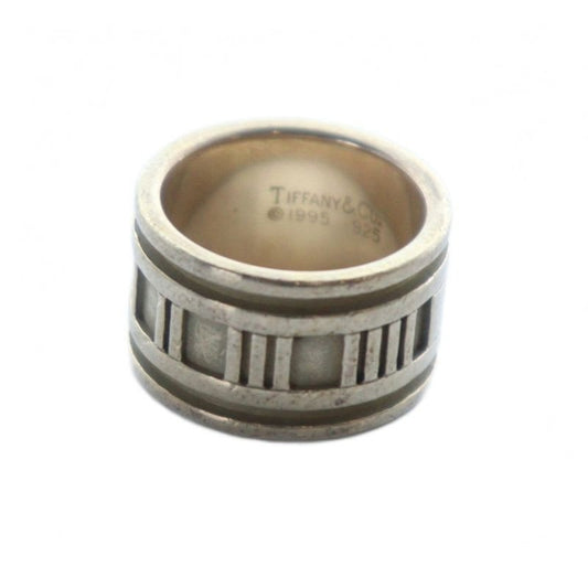 Tiffany & Co Atlas Wide Ring Logo Roman Silver 925 no 10