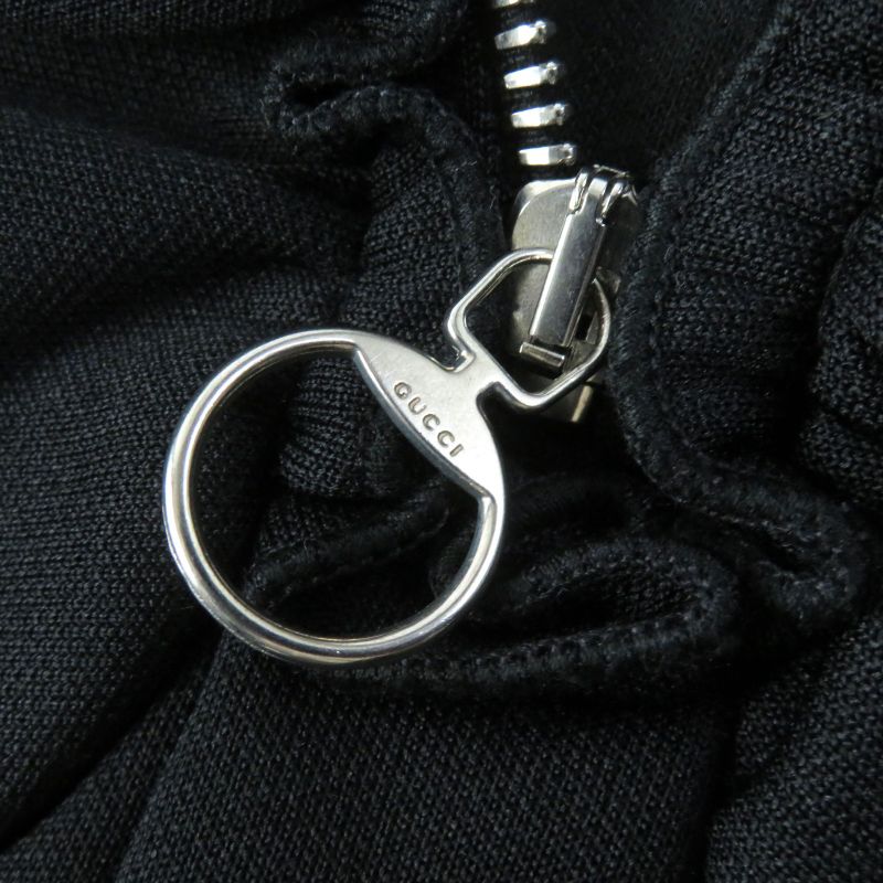 Gucci 502280 Logo Armline Half Zip Ruffled Hoodie Jacquard Dress Black S Made