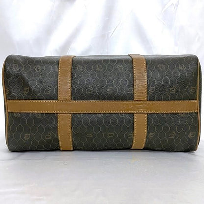 Christian Dior Boston Bag Gray Brown Honeycomb