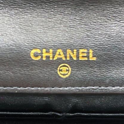 CHANEL CC Classic Timeless Lambskin Flap Wallet on Chain Purse Black