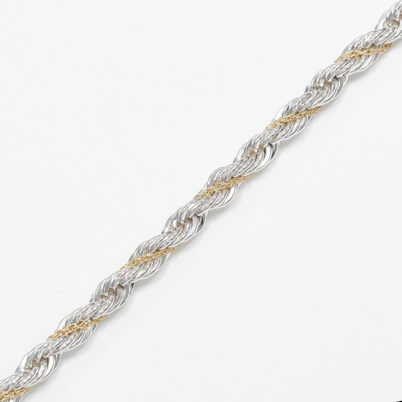 Tiffany & Co Twisted Silver 925 X 18K Yellow Gold Ladies 13.56g Bracelet