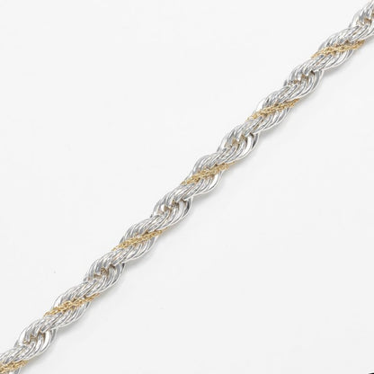Tiffany & Co Twisted Silver 925 X 18K Yellow Gold Ladies 13.56g Bracelet
