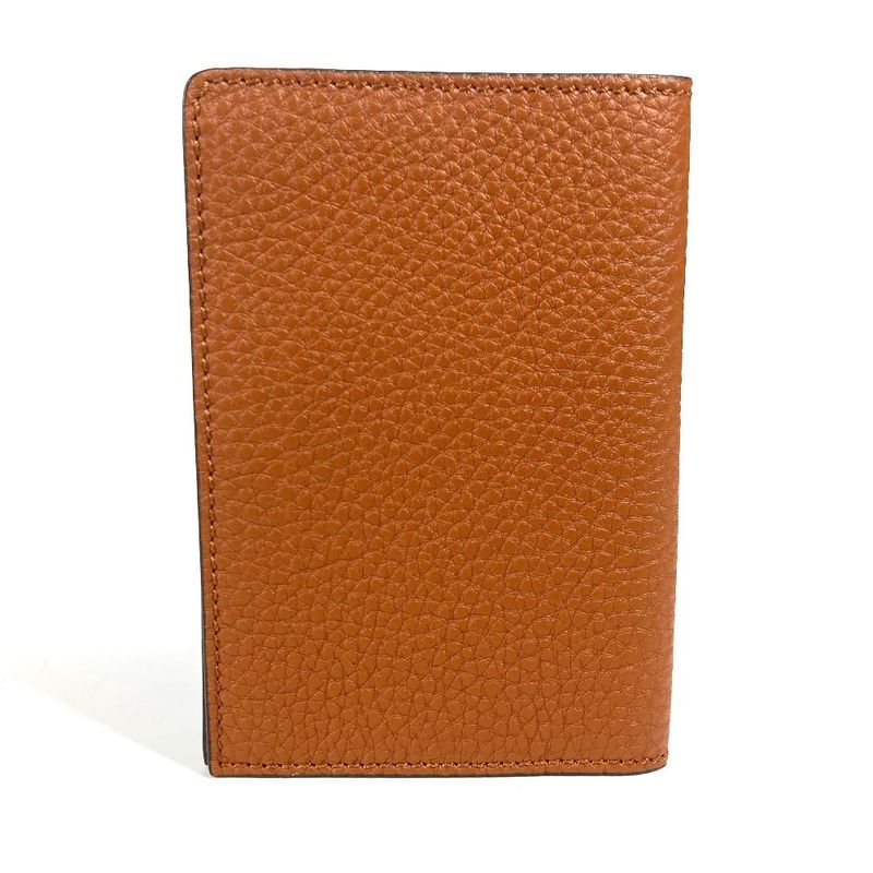 Fendi Passport Case With Logo Leather Brown