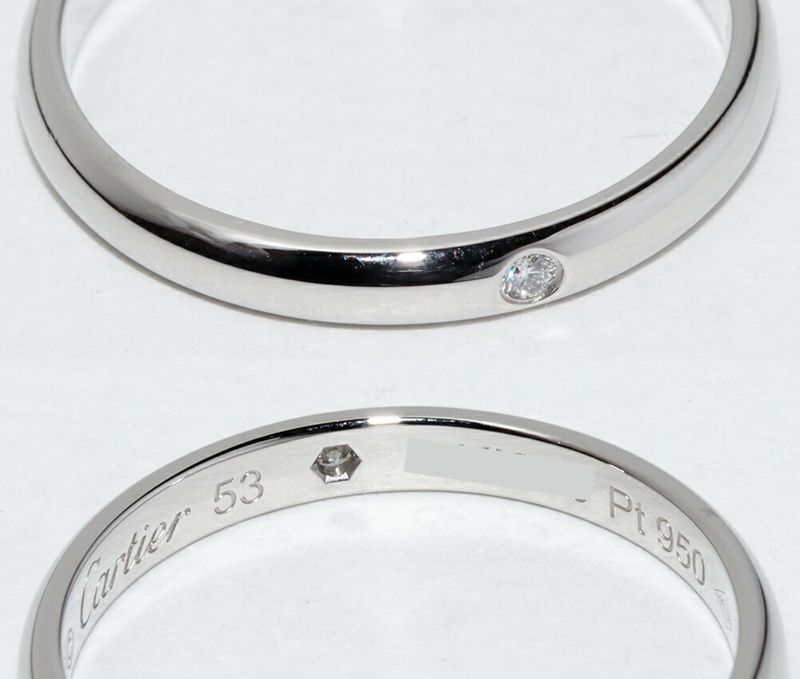 Cartier Ring Pt950 Diamond 1P (001ct) Classic Wedding Ring 1895 Wedding Ring