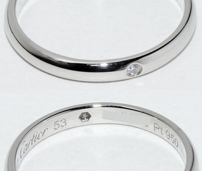 Cartier Ring Pt950 Diamond 1P (001ct) Classic Wedding Ring 1895 Wedding Ring