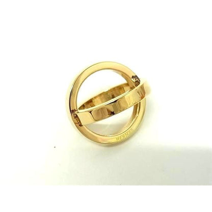 Hermes Scarf Ring Cosmos Gold Metal — view 2