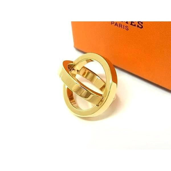 Hermes Scarf Ring Cosmos Gold Metal