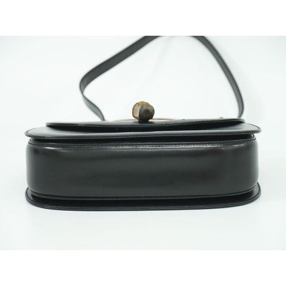 Gucci Bamboo 2-Way Shoulder Bag Handbag Pochette Leather Black — view 4