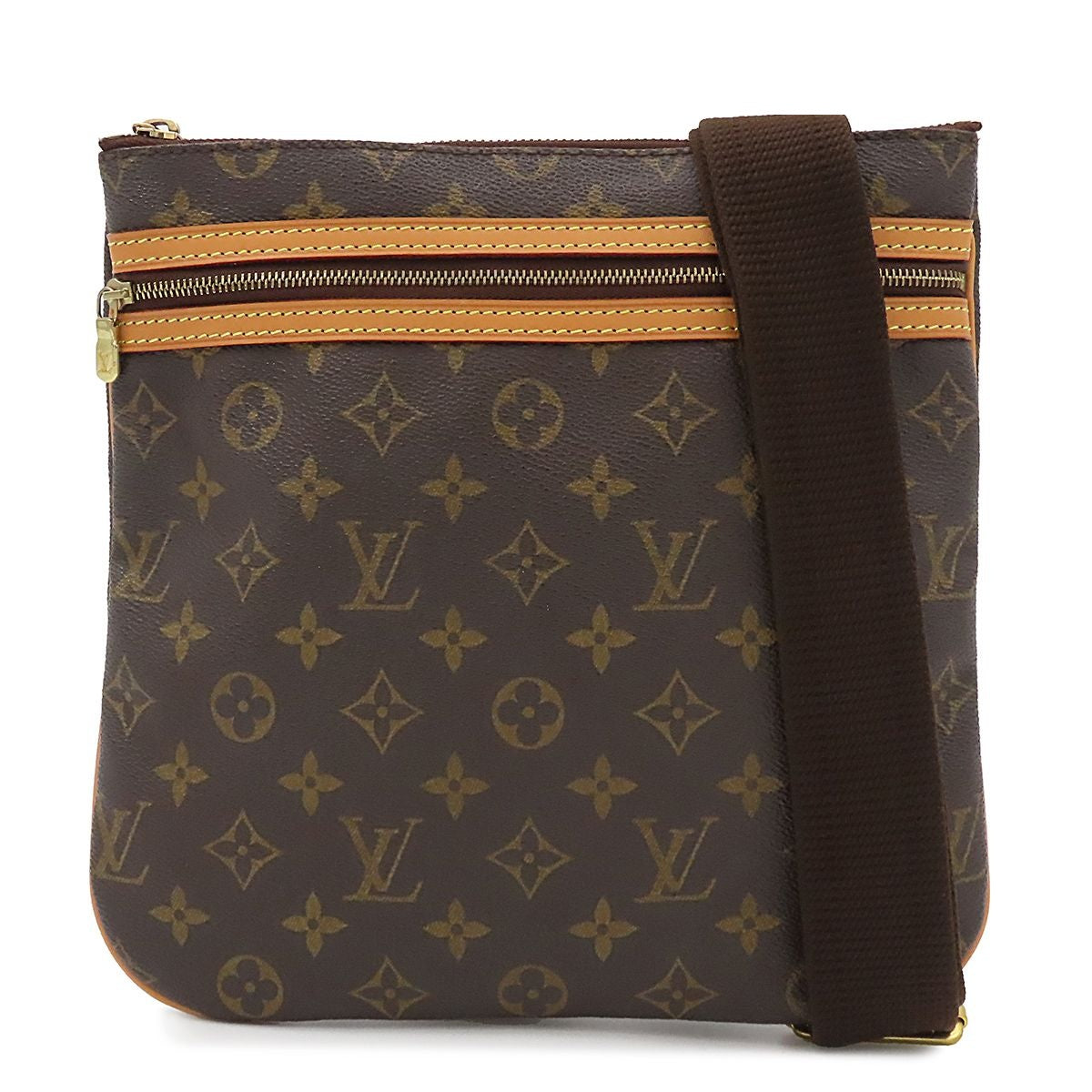 Louis Vuitton Pochette Bossfall Brown Gold Monogram Canvas Shoulder Bag