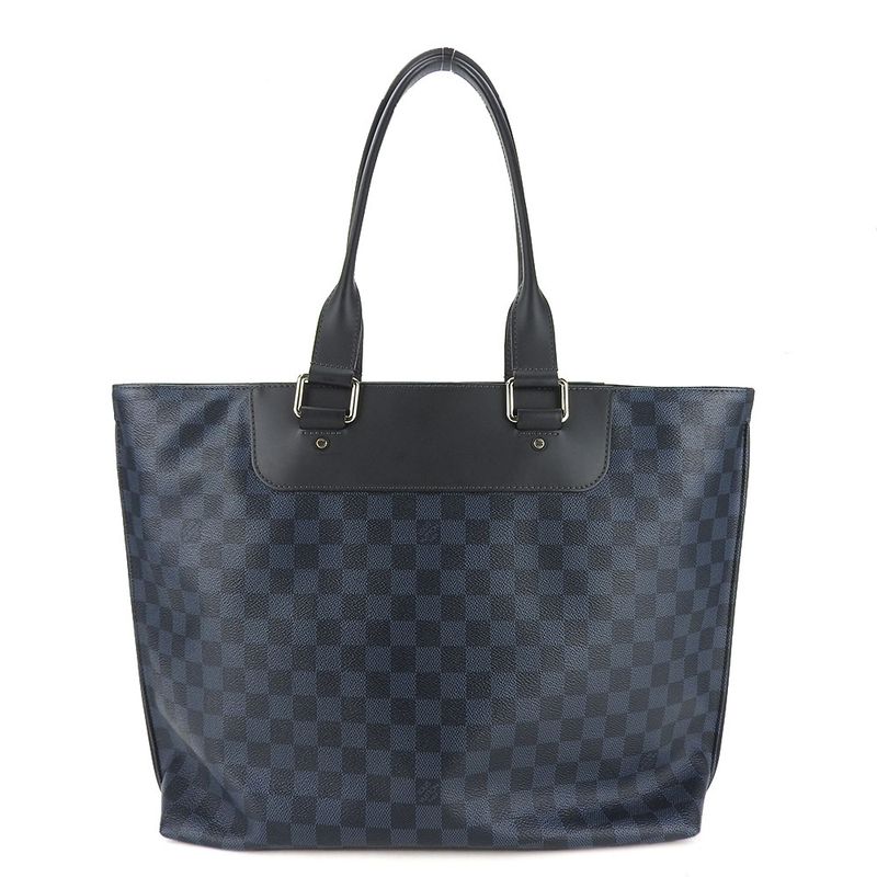 Louis Vuitton Tote Cabas Voyage N41397 Damier Cobalt Canvas Navy Silver