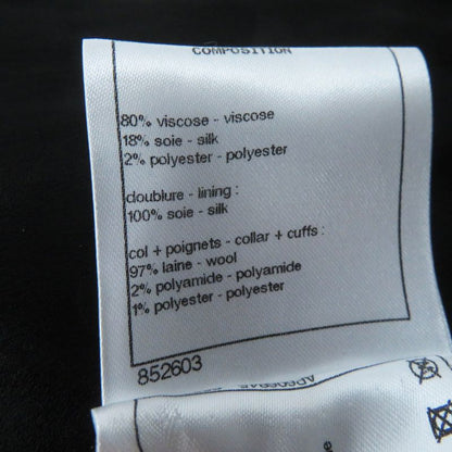 CHANEL 22B P73309 Silk-blend Coco Button Tweed Switch Velvet Coat Black Pink 38