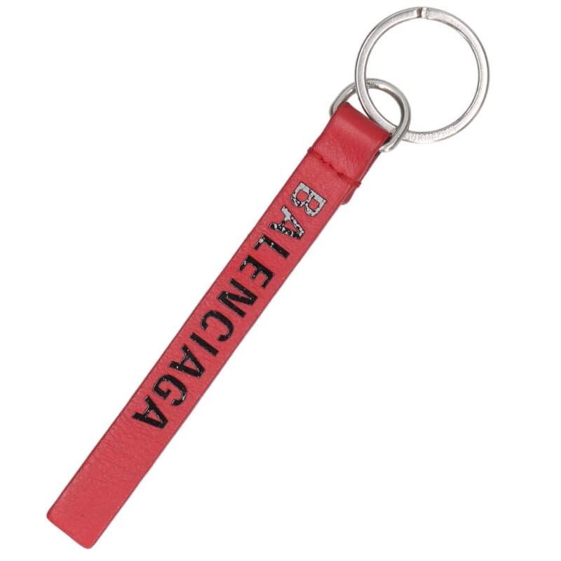 Balenciaga Everyday Logo Print Leather Key