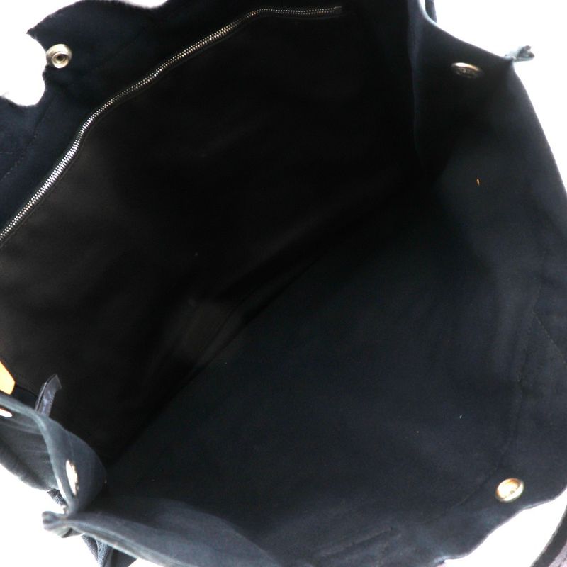 Hermes Fourre Tout MM Tote Bag Cotton Black Unisex Handbag