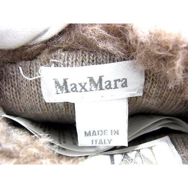 Max Mara Teddy Bear Mittens Alpaca Cashmere Silk Gloves ML Brown — view 3