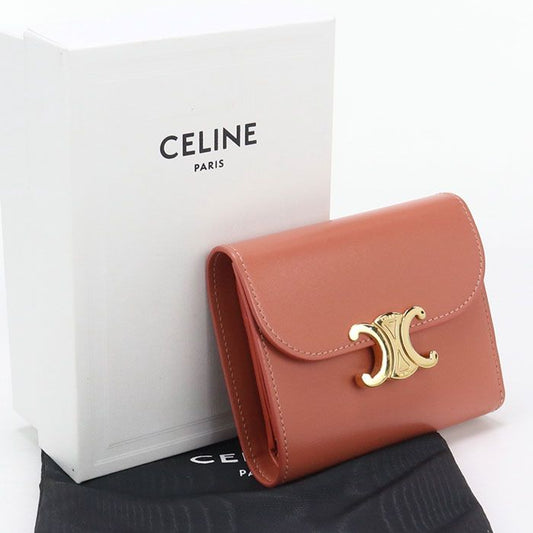 Celine Small Flap Wallet Triomphe 10d78 3DPV Tri-fold Wallet Calf Womens