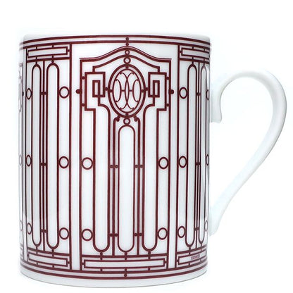Hermes Tableware H Deco Ashe Deco Mug Porcelain Red H Deco White Red Porcelain
