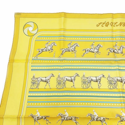 Hermes Silk Carré 90 Sequences Scarf Yellow 410946 Scarf