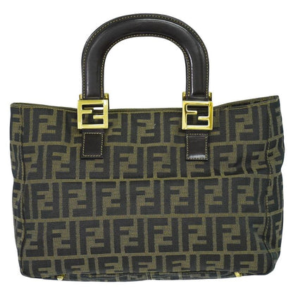 Authentic Fendi Zucca Tote Handbag Canvas Brown 26329 Zucca Bag Pre-owned