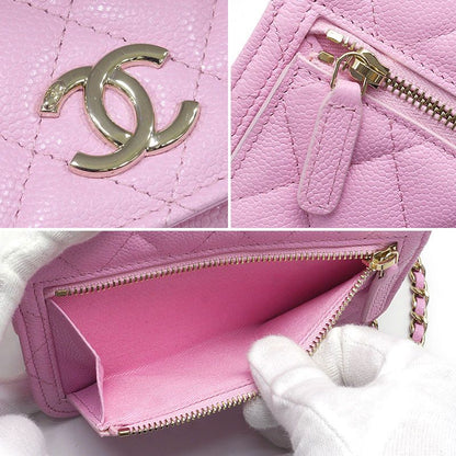 Chanel Affinity Matelasse Chain Wallet In Pink