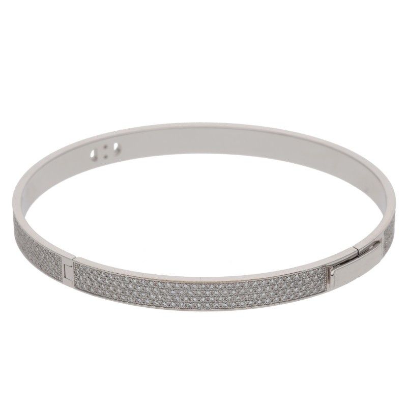 Hermes H D'ancre PM 18K White Gold PAVE Diamond Hd'ancre Pmbracelet Ladies LG