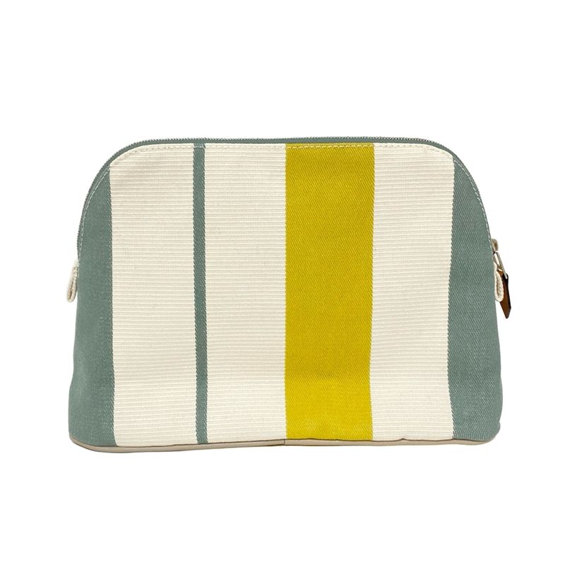 Hermes Pouch Bolide Pouch Rayures Locabaslle Mini Ivory Gray And Yellow Stripe