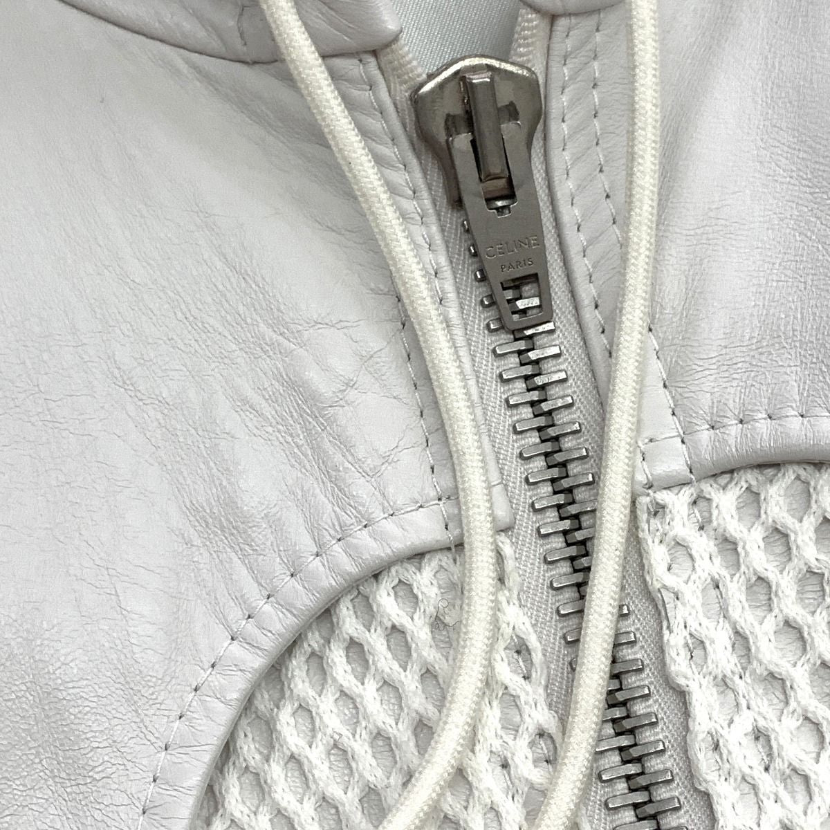 Celine Men's Blouson Size 46 Sheep Leather See-Through Leather Jacket with