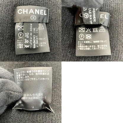 Chanel Knit Cap Wool 70 X Cashmere 30 Black Black
