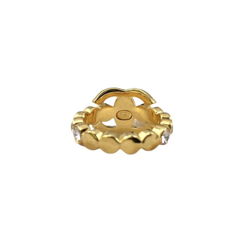 Chanel Ring Ab9933 B09972 CC Mark Ring Metal Strass Gold Crystal #10 Unused