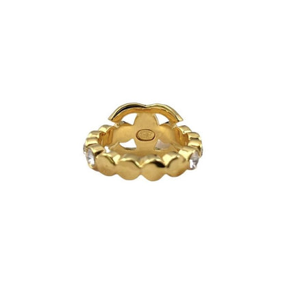 Chanel Ring Ab9933 B09972 CC Mark Ring Metal Strass Gold Crystal #10 Unused