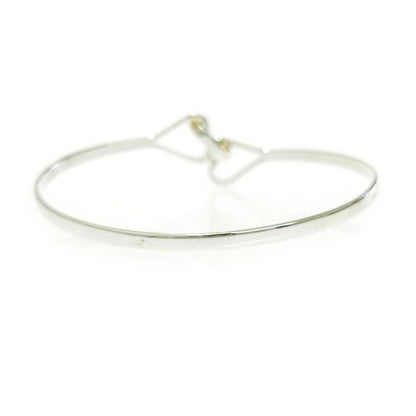 Tiffany & Co Silver Hook & Eye Double Heart Bangle 5.2g 925 750 Engraved 479596