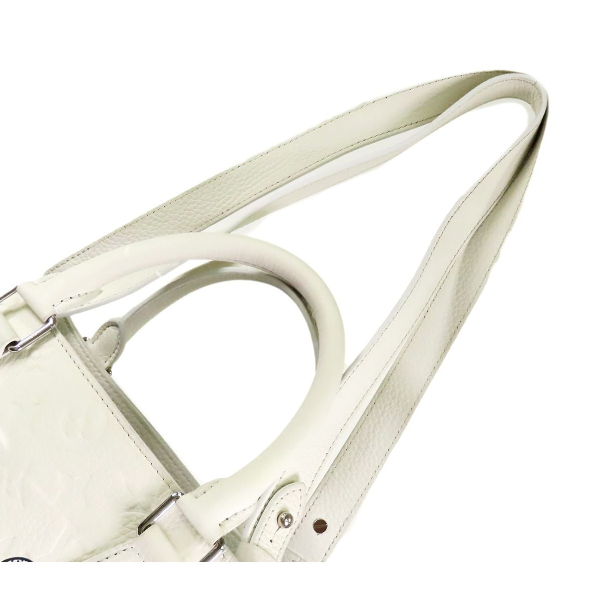 Louis Vuitton Yayoi Kusama Sac Plat White Blue Monogram Taurillon Psychedelic — view 4